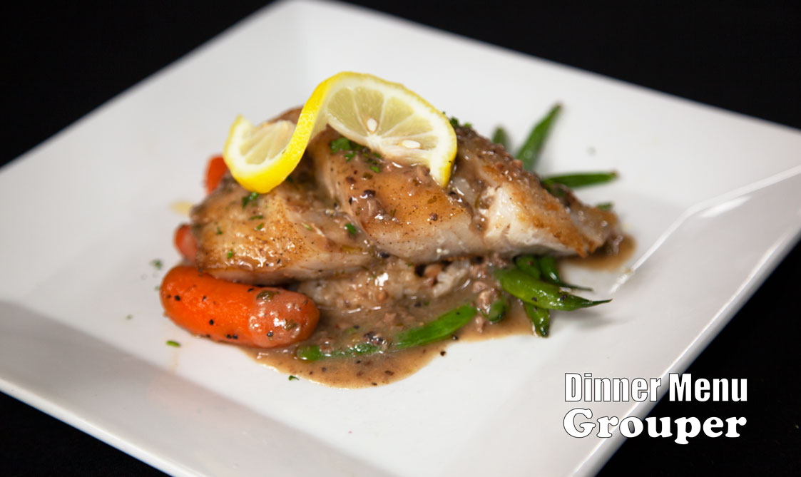 Grouper Fish with carrots, green beans and rice
